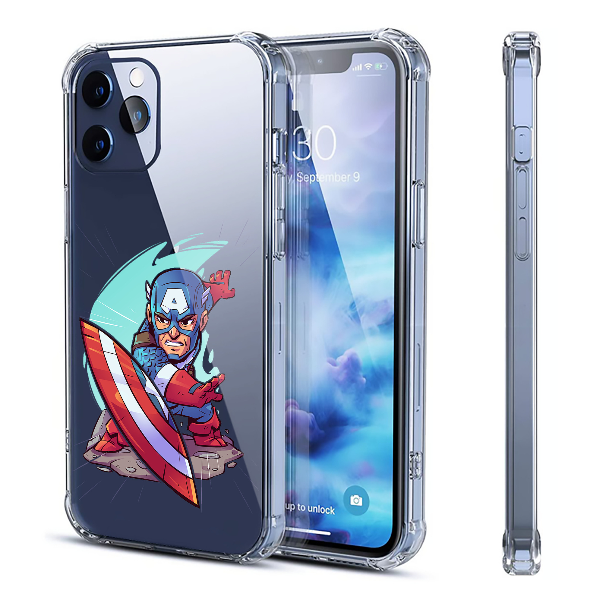 （画像用） アベンジャーズ The Avengers 【iPhone 12シリーズ対応】透明スマホケース（クリアソフトケース）